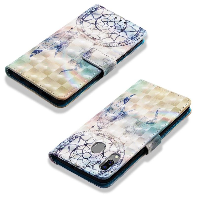 Flipové Pouzdro Na Samsung Galaxy A40 Držák Karty Lapač Snů