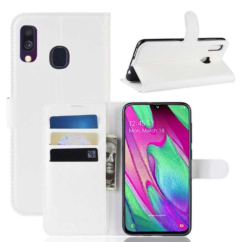 Flipové Pouzdro Na Samsung Galaxy A40 Stylový Kožený Držák Na Karty