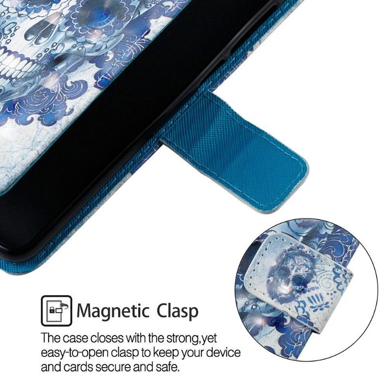 Kožené Pouzdro Na Samsung Galaxy A40 Vzor Calavera
