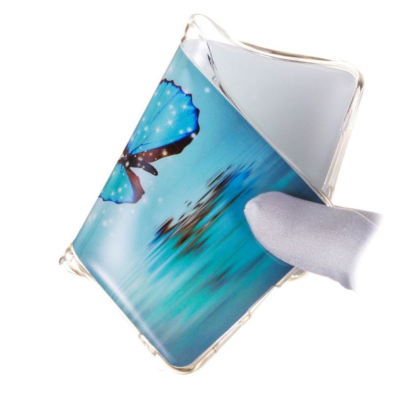 Kryt Na Samsung Galaxy A40 Svítící Modrý Motýl