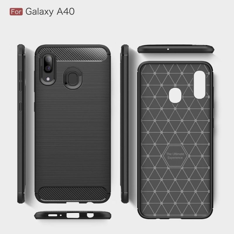 Kryt Na Samsung Galaxy A40 Uhlíkový Kartáčovaný Gel