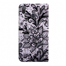 Pouzdra Na Samsung Galaxy A40 Flipové Pouzdro Krajkový Květ