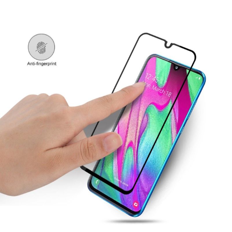 Samsung Galaxy A40 - Ochranné Tvrzené Sklo V Plné Velikosti - Černá