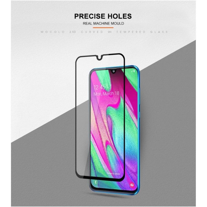 Samsung Galaxy A40 - Ochranné Tvrzené Sklo V Plné Velikosti - Černá