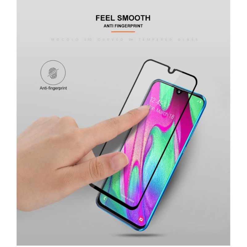 Samsung Galaxy A40 - Ochranné Tvrzené Sklo V Plné Velikosti - Černá