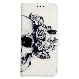 Kožený Kryt Oppo Reno 11 5g Květovaná Lebka