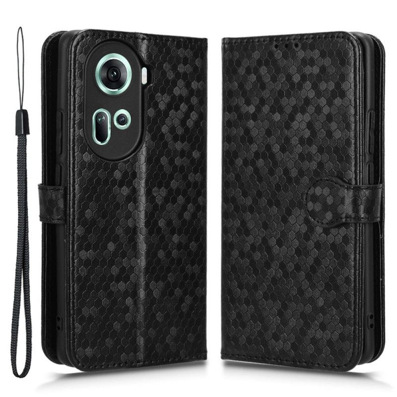Kožený Kryt Oppo Reno 11 5g Lesklé Tečky S Páskem