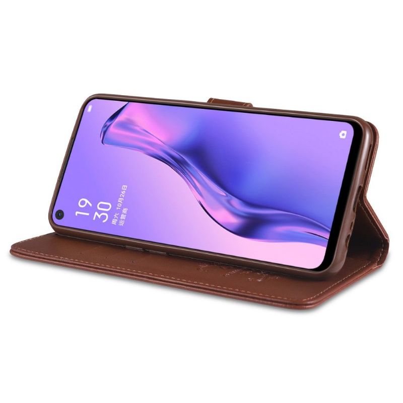Flipové Pouzdro Na Oppo A53 Kožený Efekt Azns