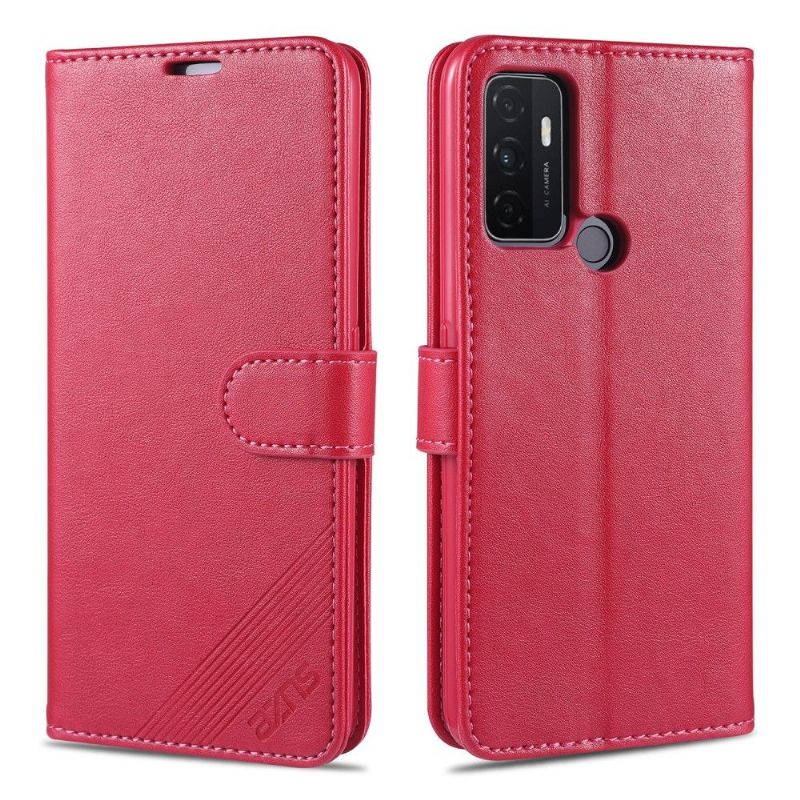 Flipové Pouzdro Na Oppo A53 Kožený Efekt Azns