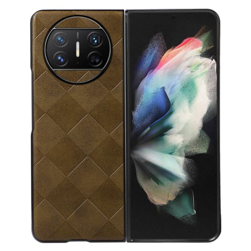 Kryt Huawei Mate X3 Umělá Kůže S Kostkovaným Vzorem