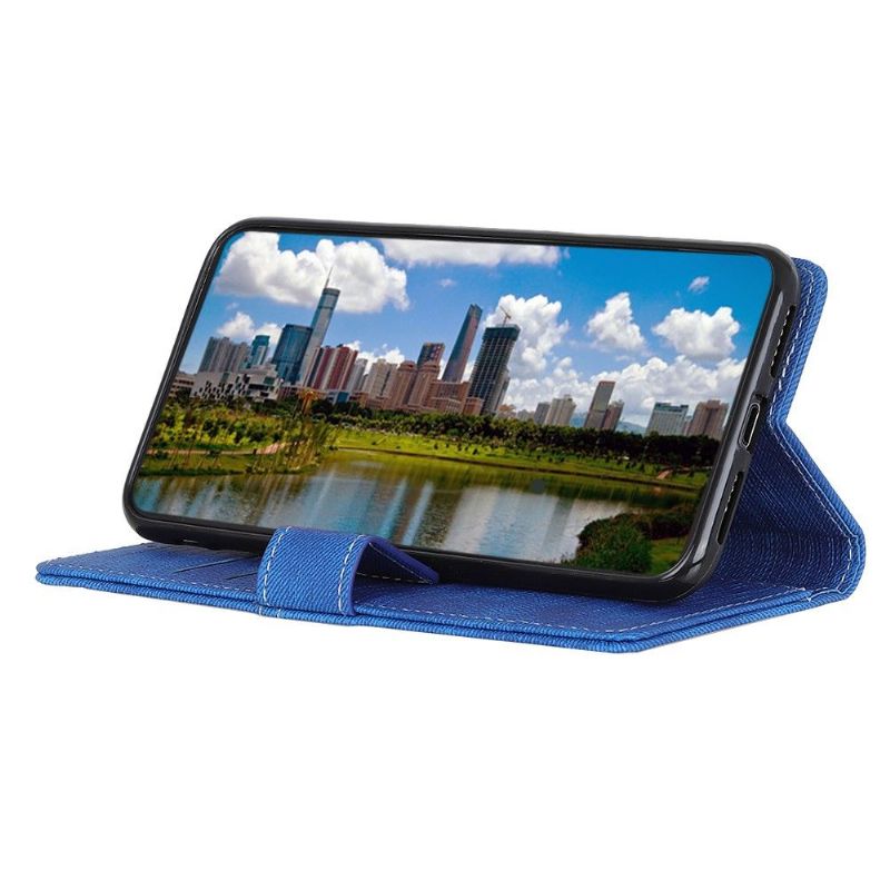 Flipové Pouzdro Na Xiaomi Redmi Note 8 Pro Látkový Potah Se Švy