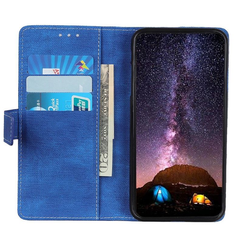 Flipové Pouzdro Na Xiaomi Redmi Note 8 Pro Látkový Potah Se Švy