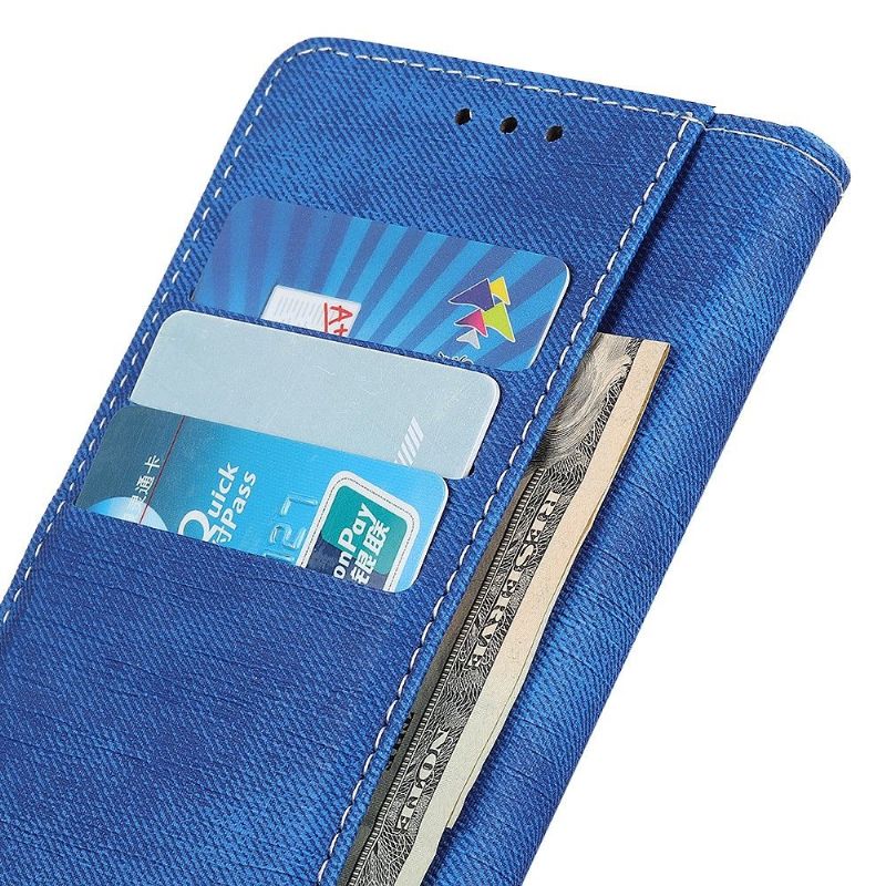 Flipové Pouzdro Na Xiaomi Redmi Note 8 Pro Látkový Potah Se Švy