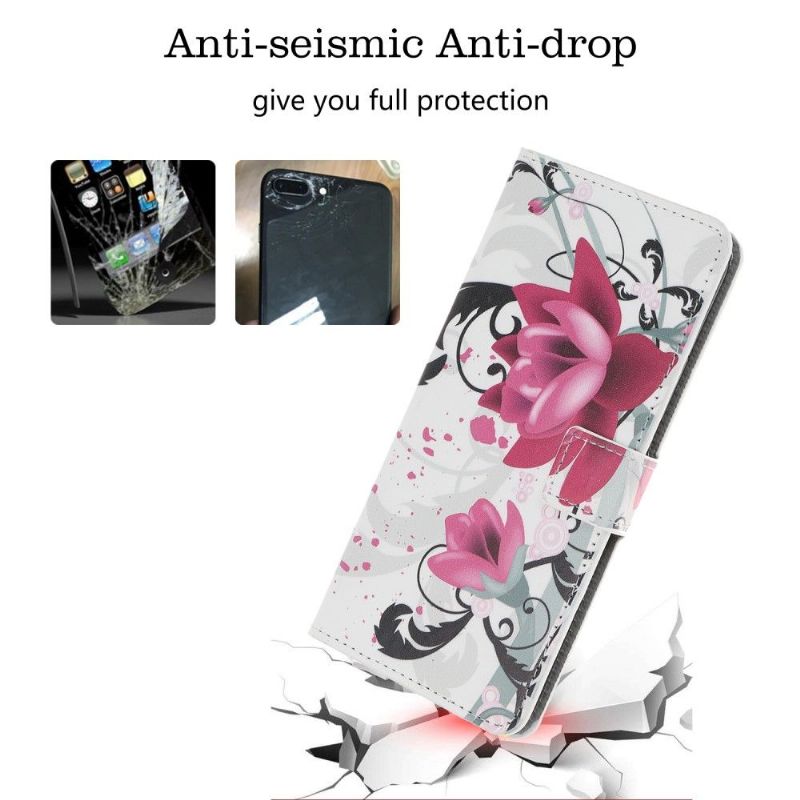 Kožené Pouzdro Na Xiaomi Redmi Note 8 Pro Lotosové Květy