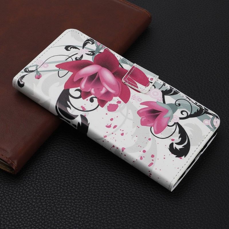 Kožené Pouzdro Na Xiaomi Redmi Note 8 Pro Lotosové Květy