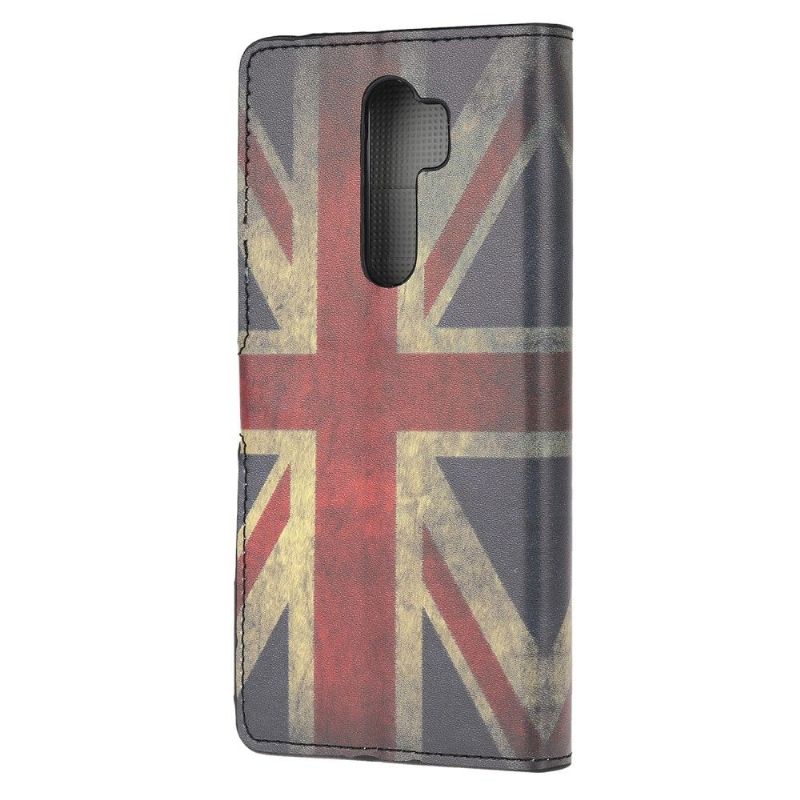 Kožené Pouzdro Na Xiaomi Redmi Note 8 Pro Vintage Anglická Vlajka