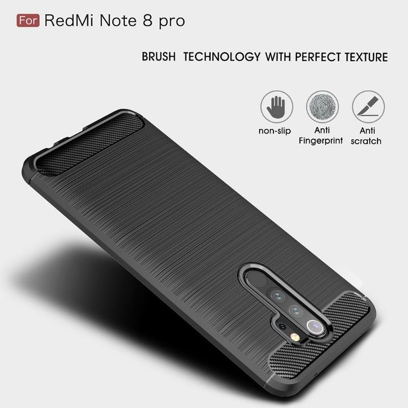 Kryt Na Xiaomi Redmi Note 8 Pro Uhlíkový Kartáčovaný Gel