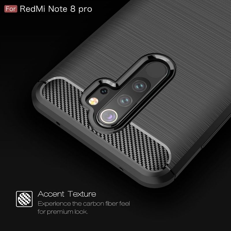 Kryt Na Xiaomi Redmi Note 8 Pro Uhlíkový Kartáčovaný Gel