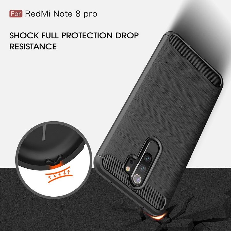Kryt Na Xiaomi Redmi Note 8 Pro Uhlíkový Kartáčovaný Gel