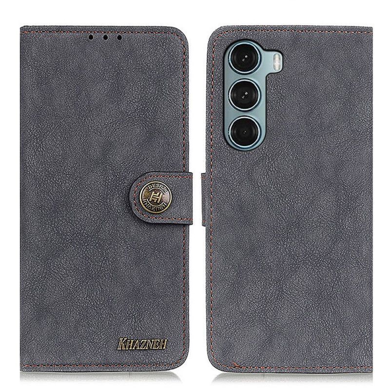 Flipové Pouzdro Na Moto G200 5G Khazneh Retro Štípaná Kůže
