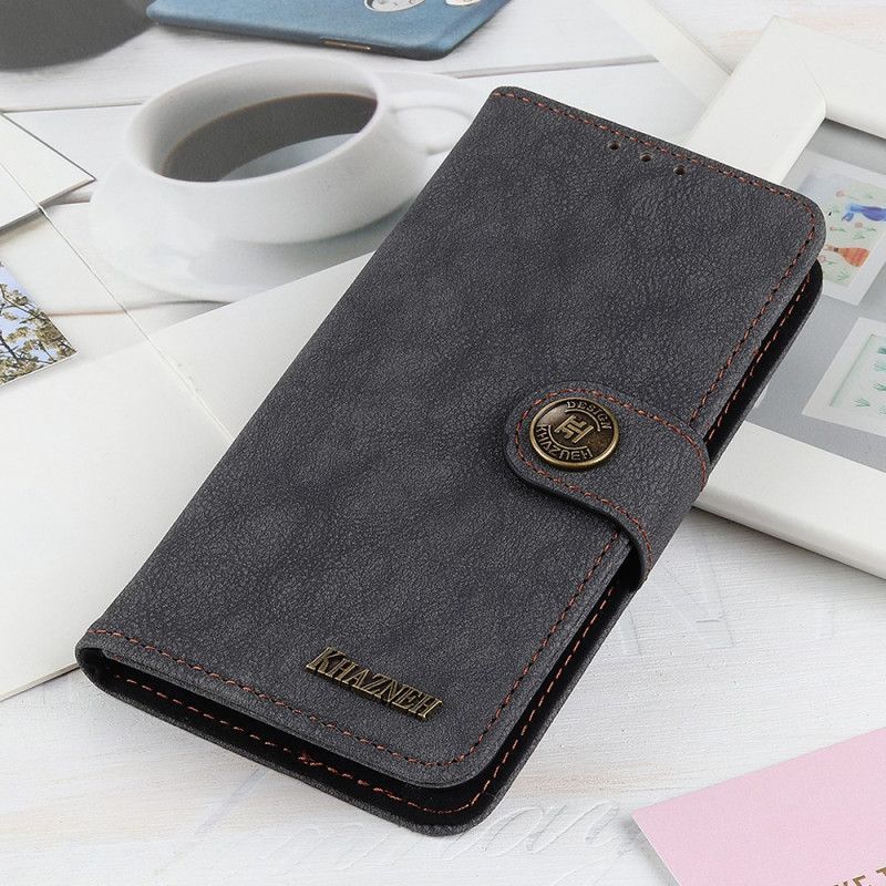 Flipové Pouzdro Na Moto G200 5G Khazneh Retro Štípaná Kůže