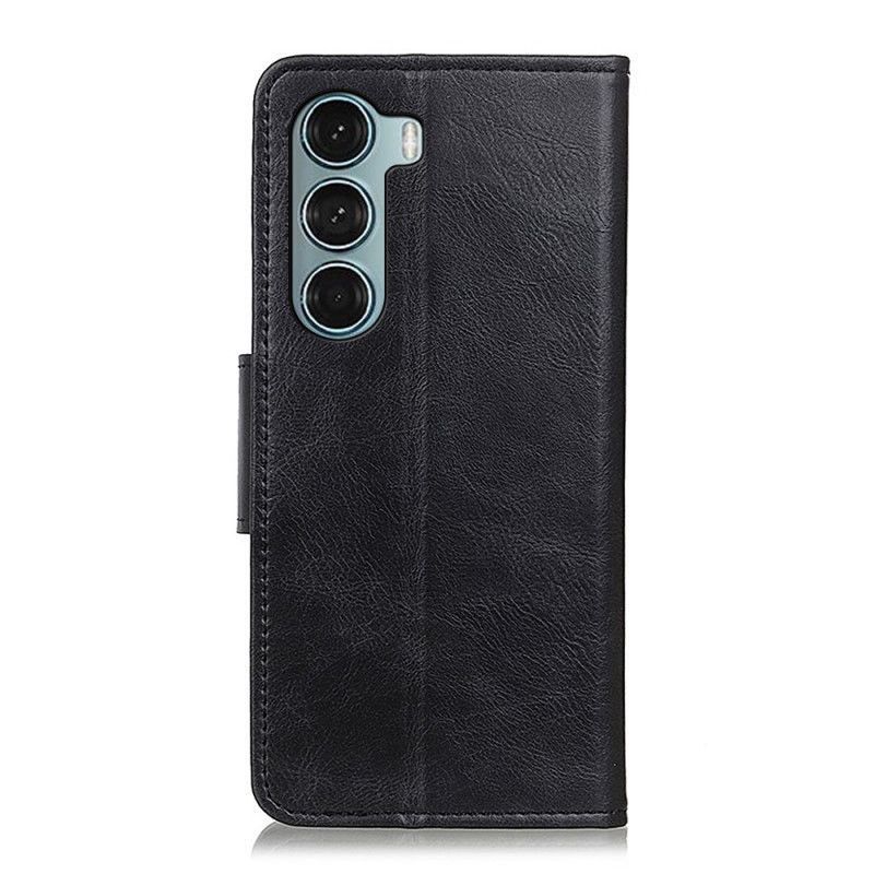 Flipové Pouzdro Na Moto G200 5G Oboustranná Spona S Koženým Efektem