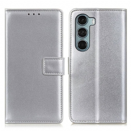 Flipové Pouzdro Na Moto G200 5G Obyčejná Umělá Kůže