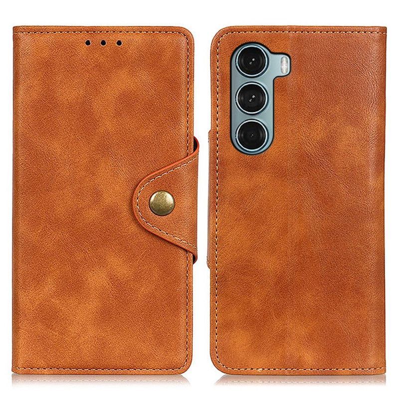 Flipové Pouzdro Na Moto G200 5G Vintage Umělá Kůže A Knoflík