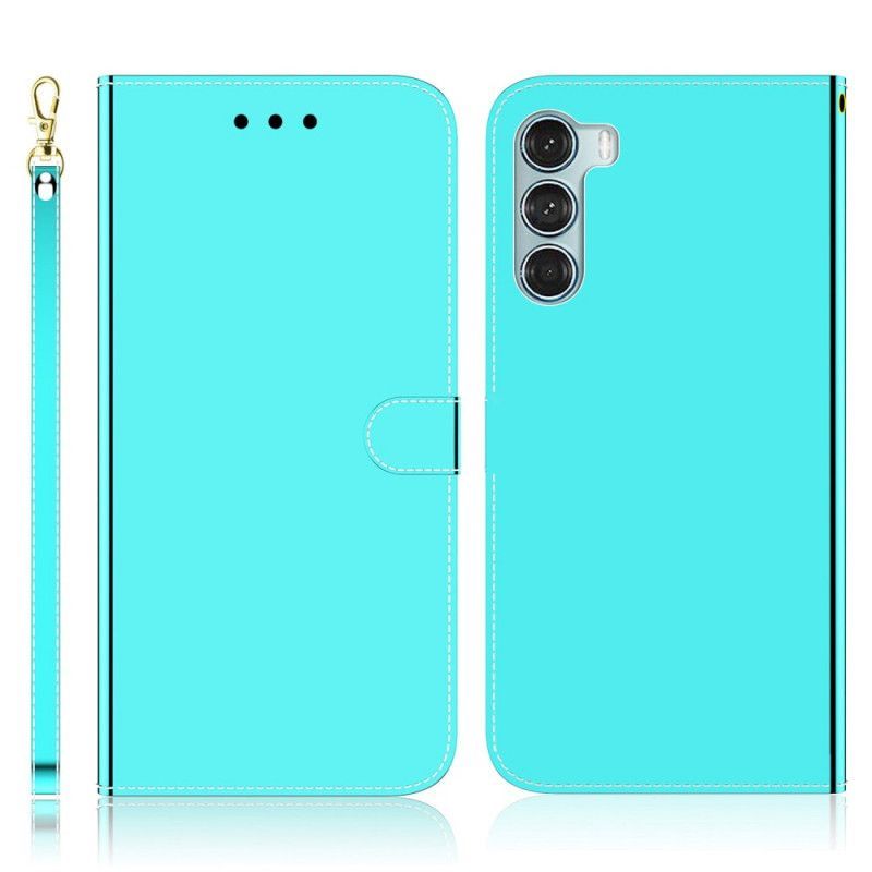 Kožené Pouzdro Na Moto G200 5G Kryt Na Zrcadlo Z Umělé Kůže