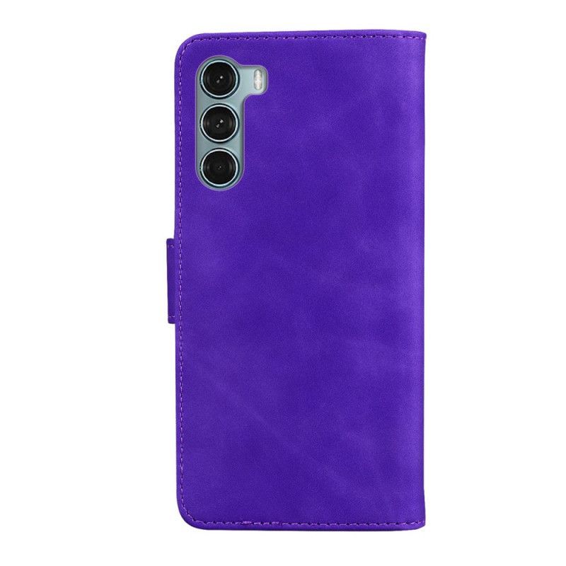 Kožené Pouzdro Na Moto G200 5G Monochromatický Kožený Efekt