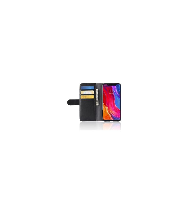 Kožené Pouzdro Na Xiaomi Mi 8 Prémiová Kůže - Černá