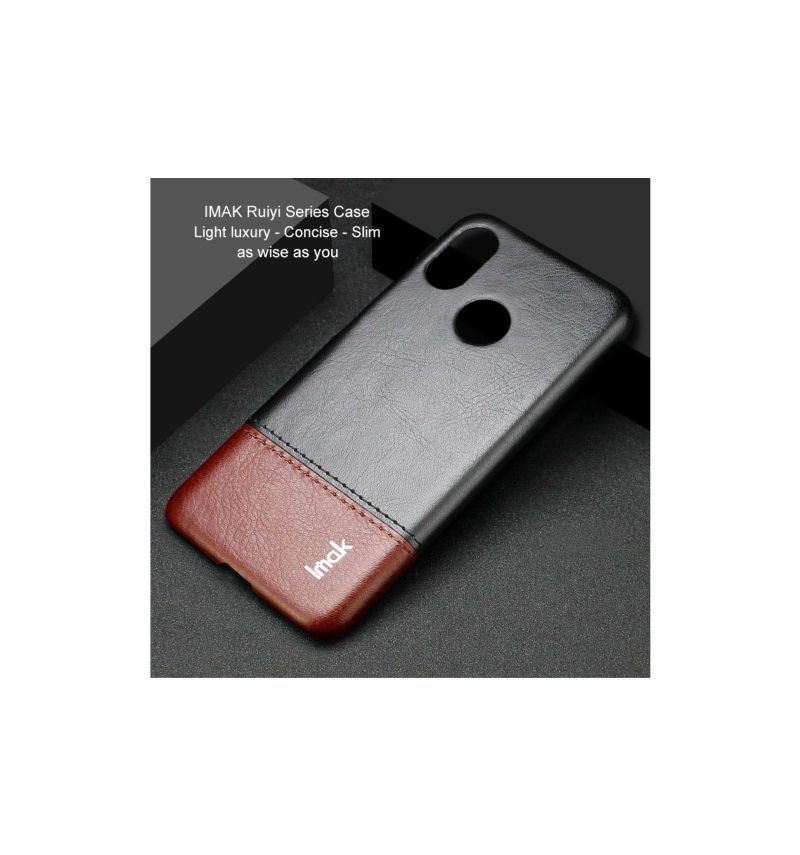 Kryt Na Xiaomi Mi 8 Imak Imitace Kůže - Černá / Hnědá