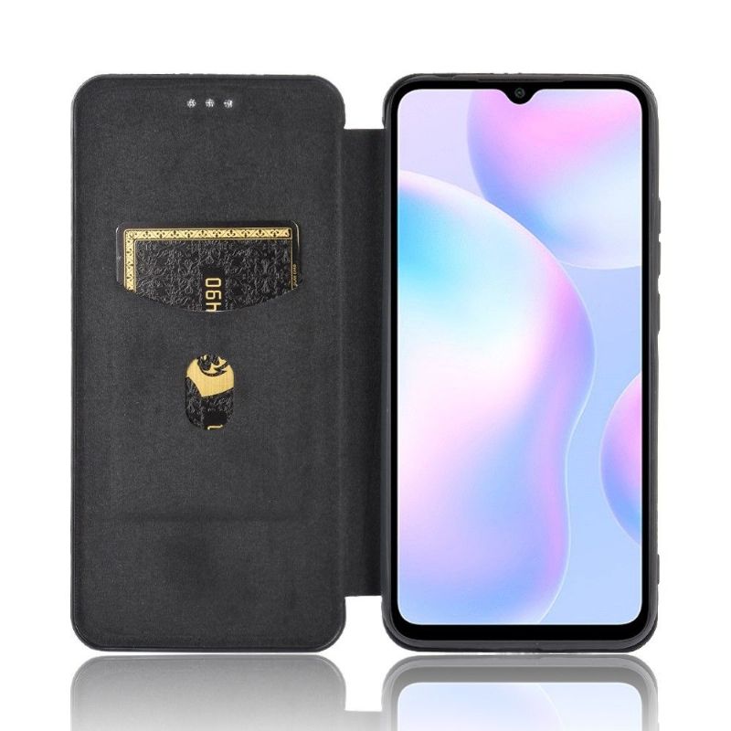 Flipové Pouzdro Na Xiaomi Redmi 9A Efekt Uhlíkových Vláken