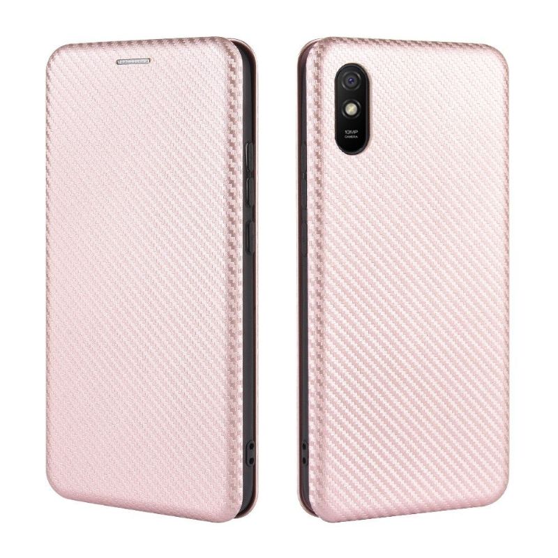 Flipové Pouzdro Na Xiaomi Redmi 9A Efekt Uhlíkových Vláken