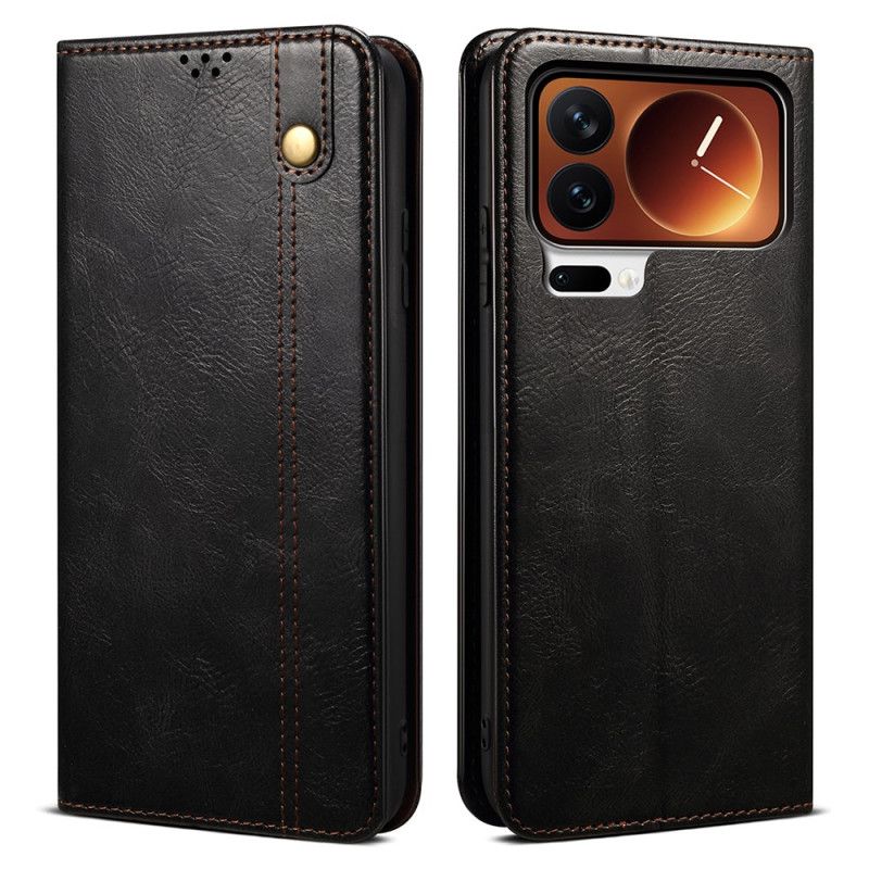 Kožené Pouzdro Folio Xiaomi 17 Pro Voskovaná Umělá Kůže