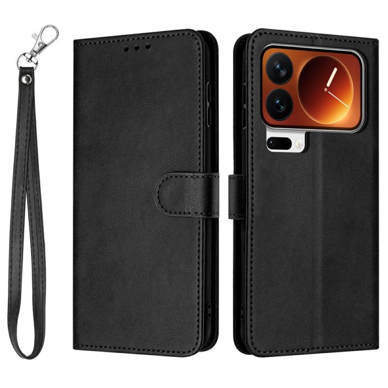 Kožený Kryt Xiaomi 17 Pro Kožený Efekt Se Šňůrkou Na Krk