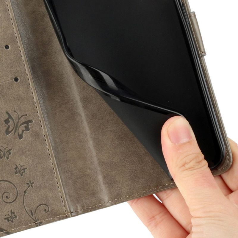 Kožený Kryt Xiaomi 17 Pro Motýli A Květiny