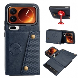 Kožený Kryt Xiaomi 17 Pro Pouzdro Na Karty A Stojánek