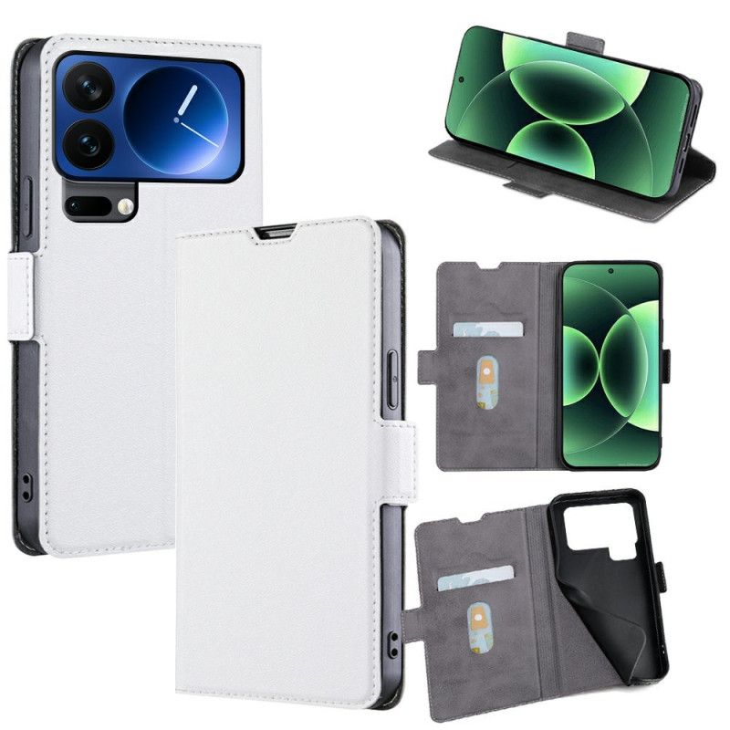 Kožený Kryt Xiaomi 17 Pro Umělá Kůže S Dvojitou Sponou