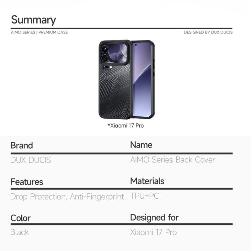 Kryt Na Xiaomi 17 Pro Řada Aimo Dux Ducis