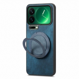 Kryt Xiaomi 17 Pro Otočný Stojan A Retro Kůže Textura