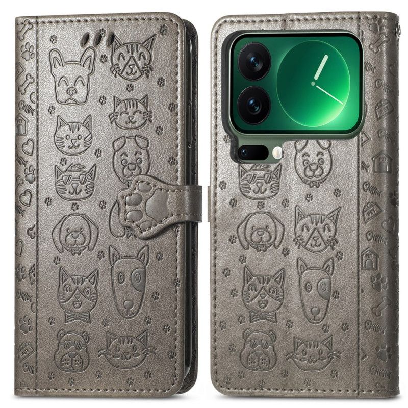 Peněženková Pouzdra Xiaomi 17 Pro Kryty Na Mobil Animovaná Zvířata