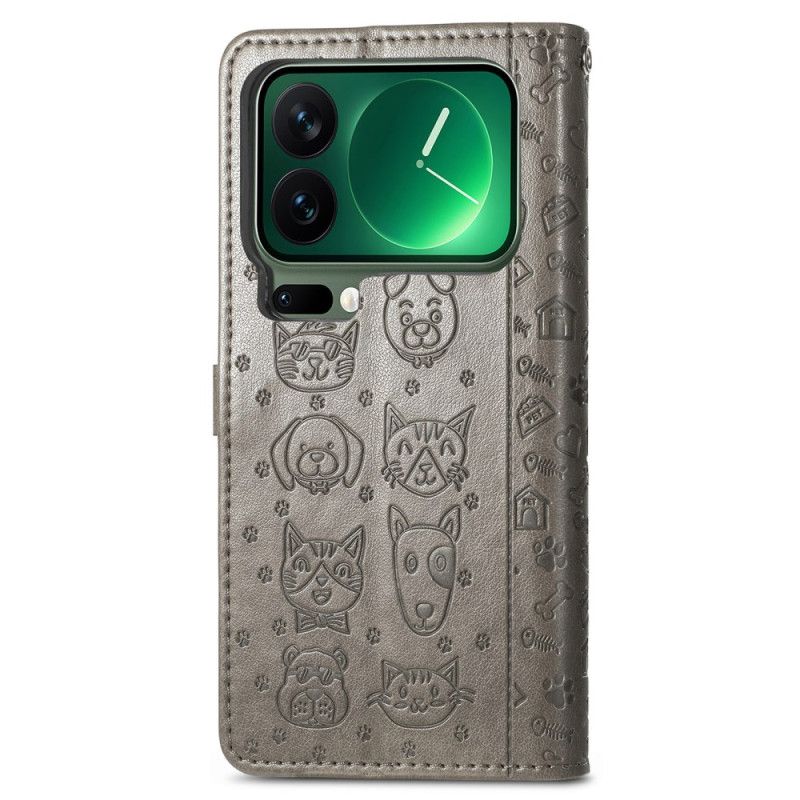 Peněženková Pouzdra Xiaomi 17 Pro Kryty Na Mobil Animovaná Zvířata