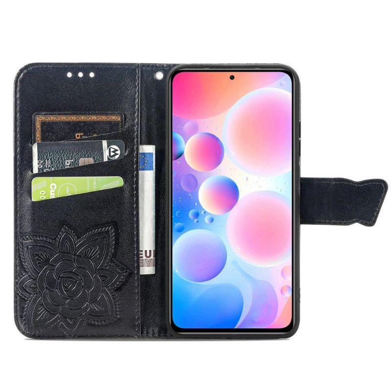 Flipové Pouzdro Na Xiaomi Redmi Note 10 Pro Reliéfní Motýl