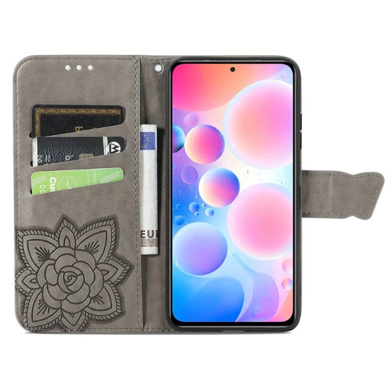 Flipové Pouzdro Na Xiaomi Redmi Note 10 Pro Reliéfní Motýl