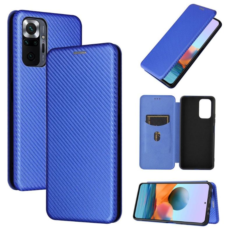 Flipové Pouzdro Na Xiaomi Redmi Note 10 Pro Umělá Kůže Ve Stylu Uhlíkových Vláken