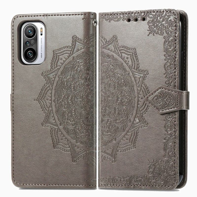 Kožené Pouzdro Na Xiaomi Redmi Note 10 Pro Reliéfní Mandala