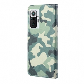 Kožené Pouzdro Na Xiaomi Redmi Note 10 Pro Vojenská Kamufláž
