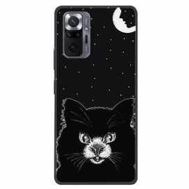 Kryt Na Xiaomi Redmi Note 10 Pro Silikon - Černá Kočka