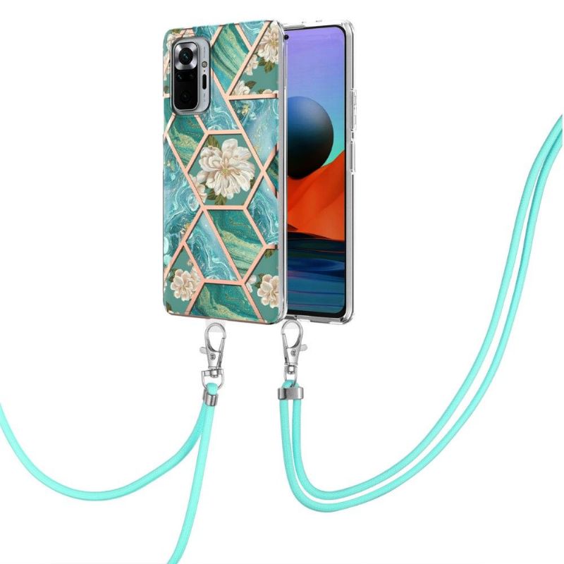Kryty Na Mobil Na Xiaomi Redmi Note 10 Pro Na Lana Mramorové A Bílé Květy